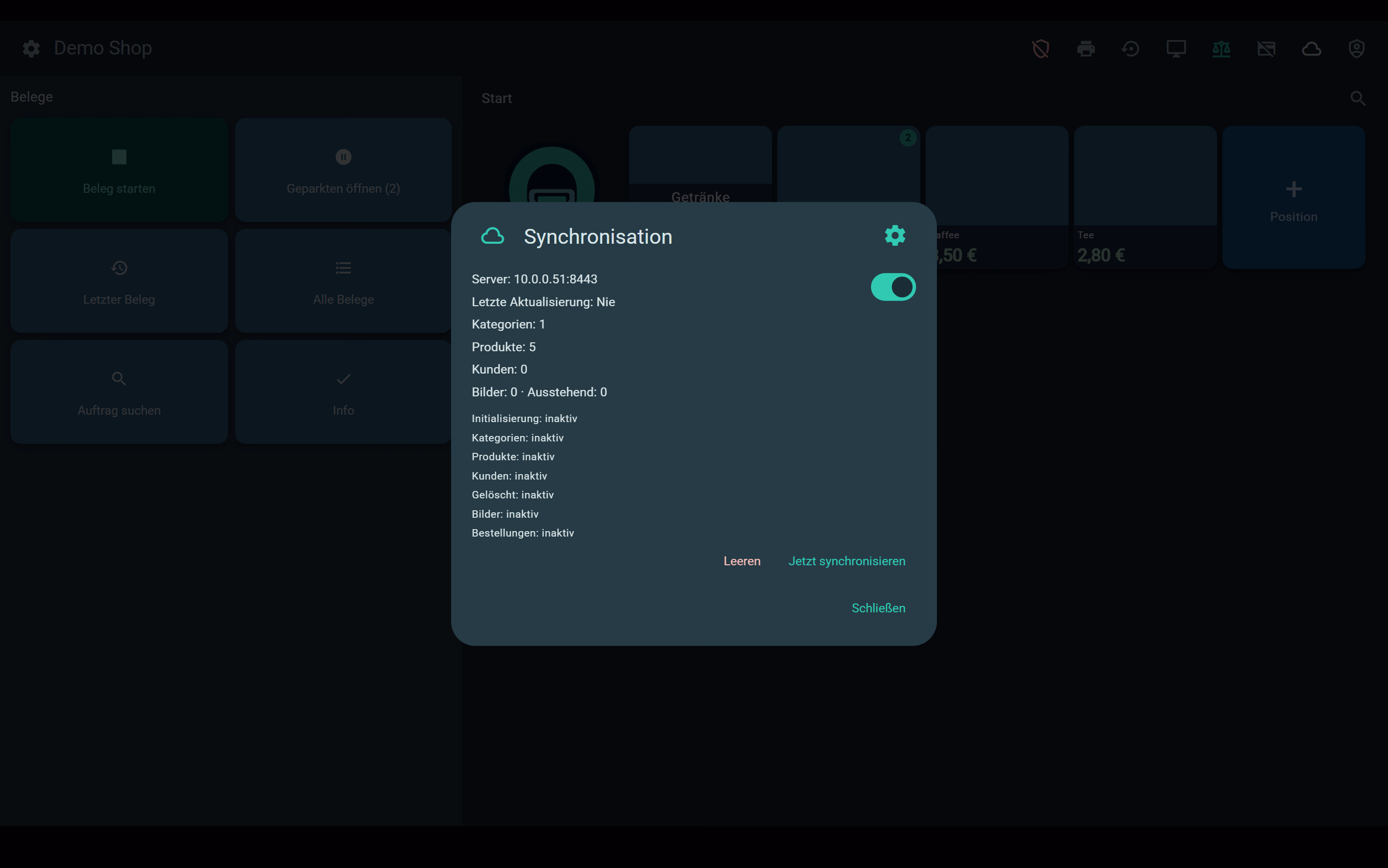 Sync-Status im POS