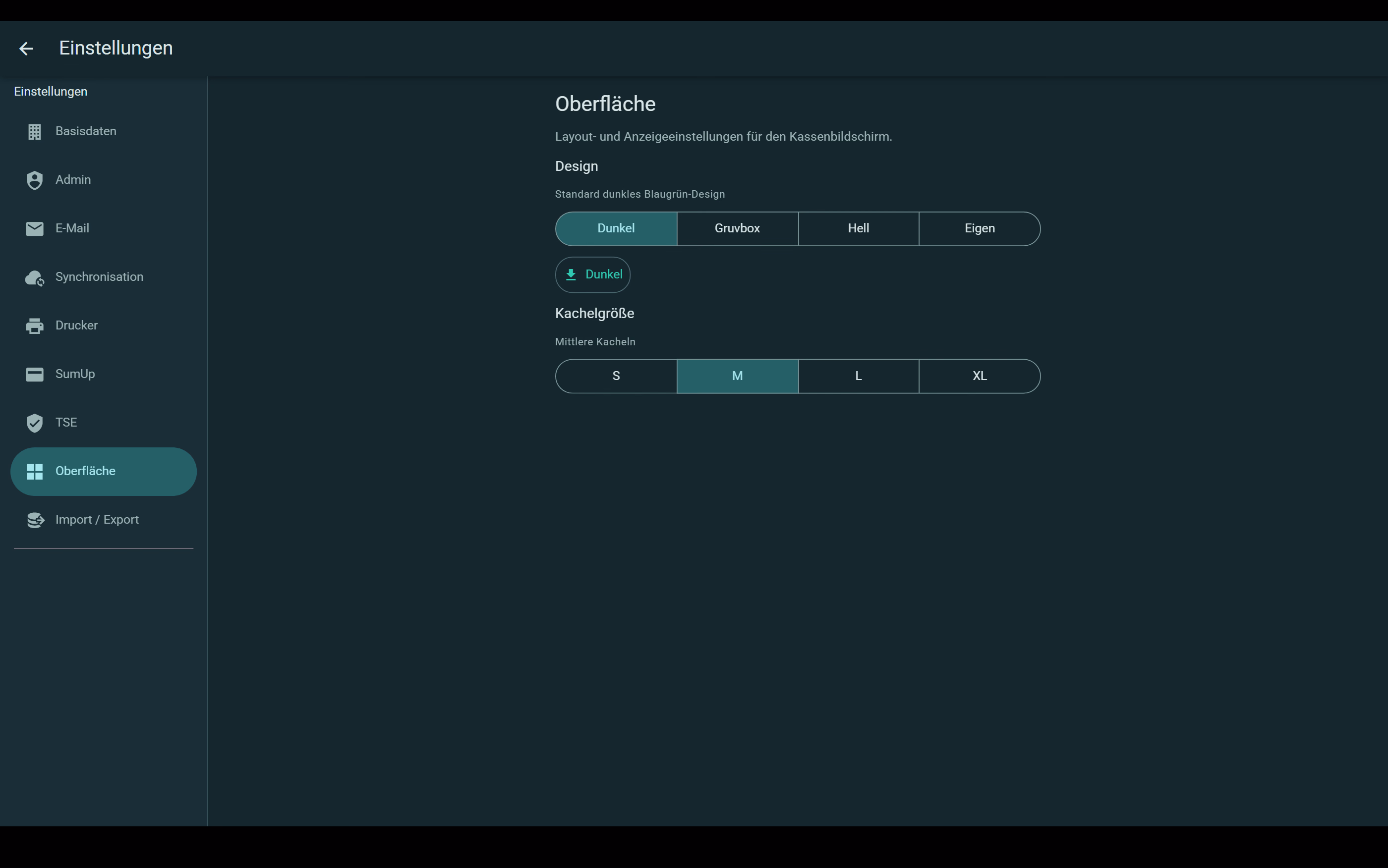 UI & Theme Einstellungen